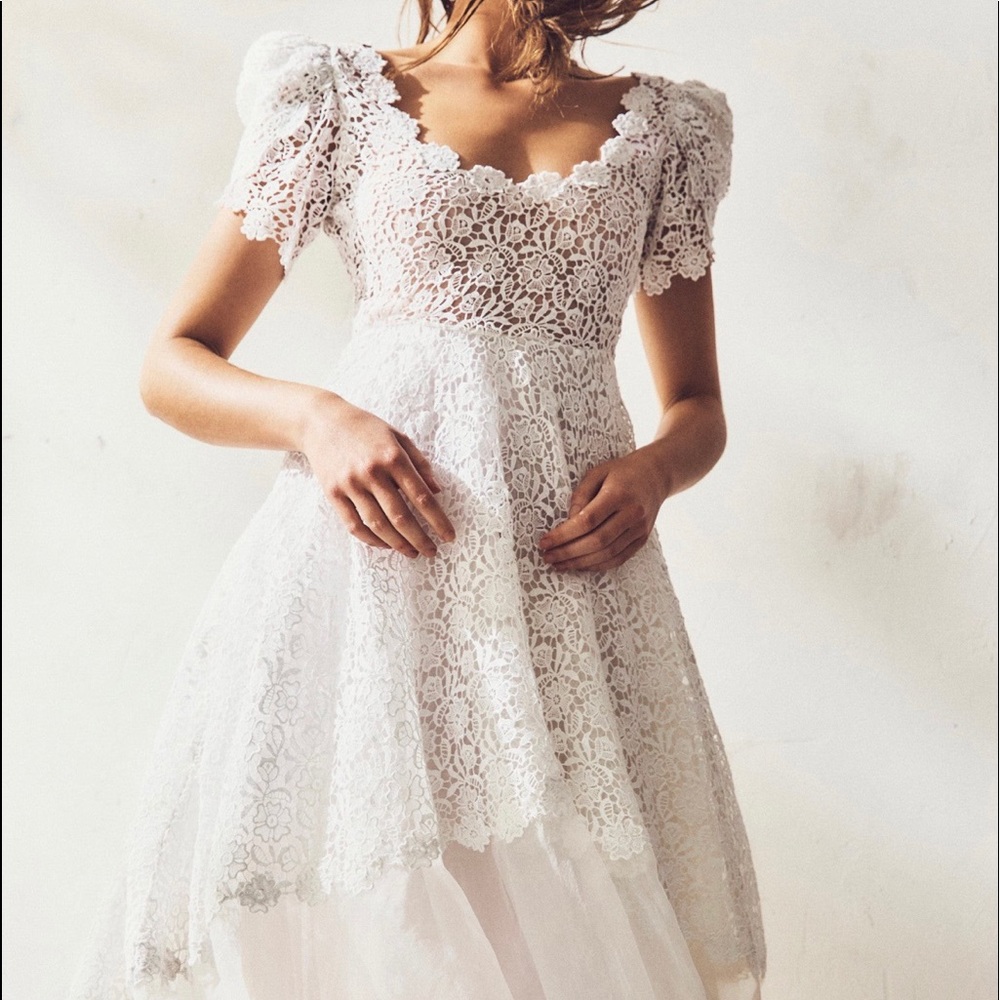 White LoveShackFancy Alistar Maxi Bridal Dress
